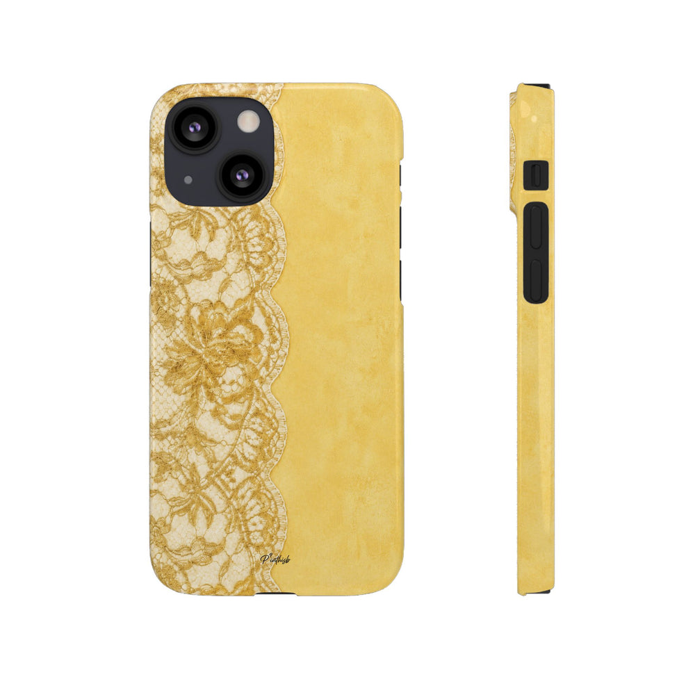Yellow Vintage Lace Snap Case