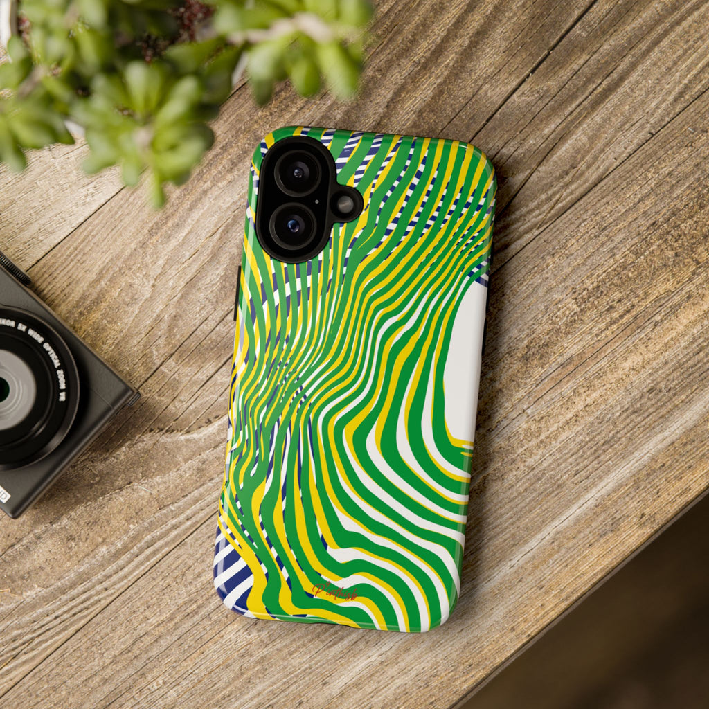 Abstract Green Wave Phone Case