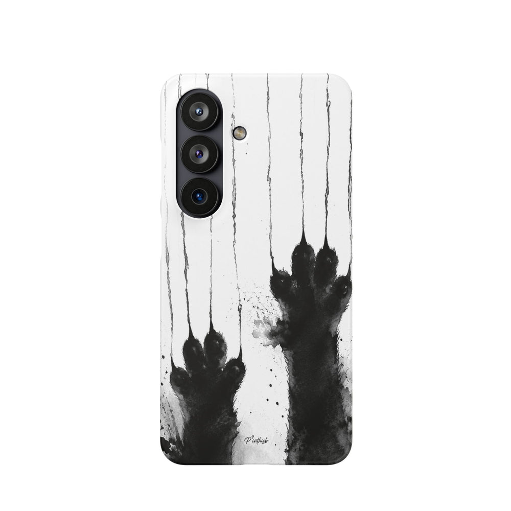 Black Ink Paw Print Snap Case