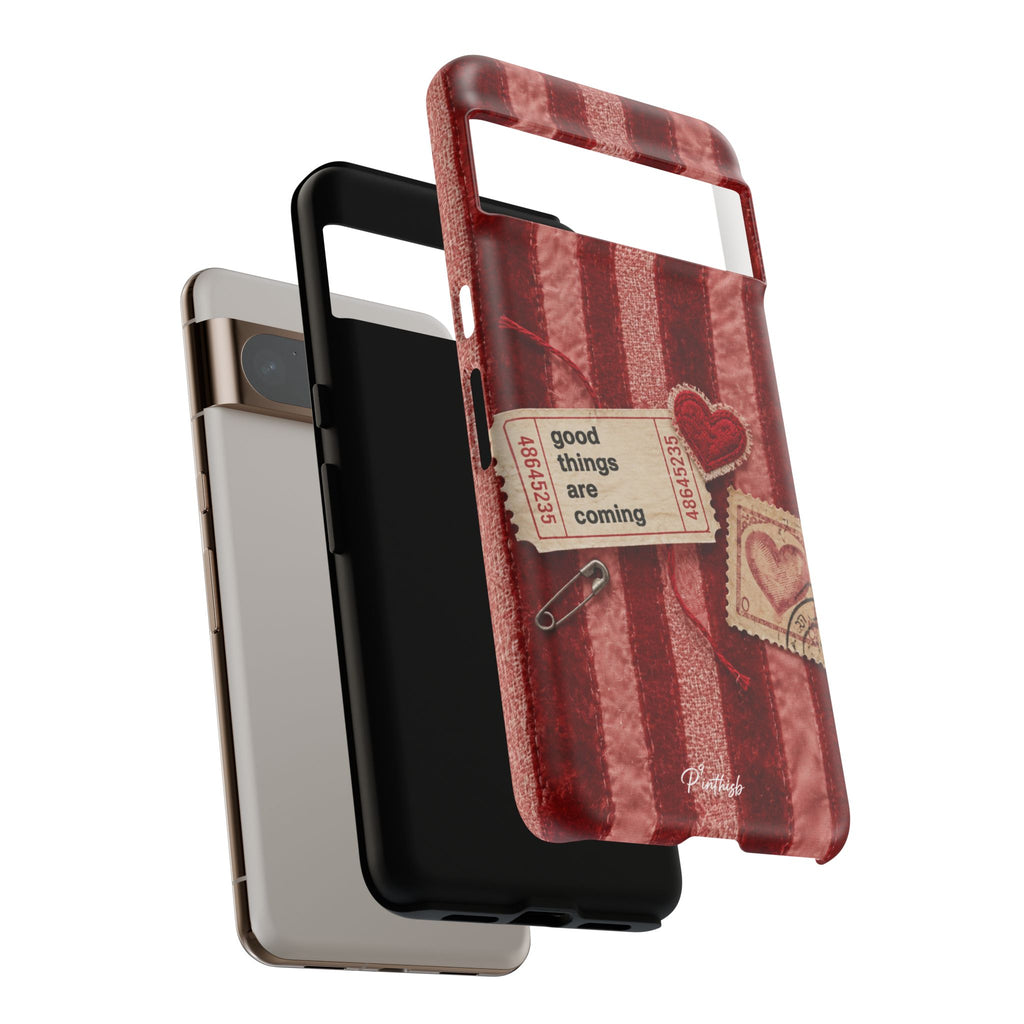 “Good Things Are Coming” Red Phone Case
