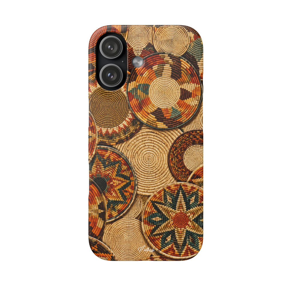 Bohemian Woven Basket Pattern Snap Case