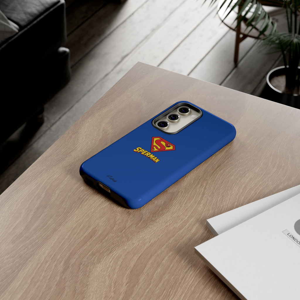 "SPERMAN" Parody Logo Tough Phone Case