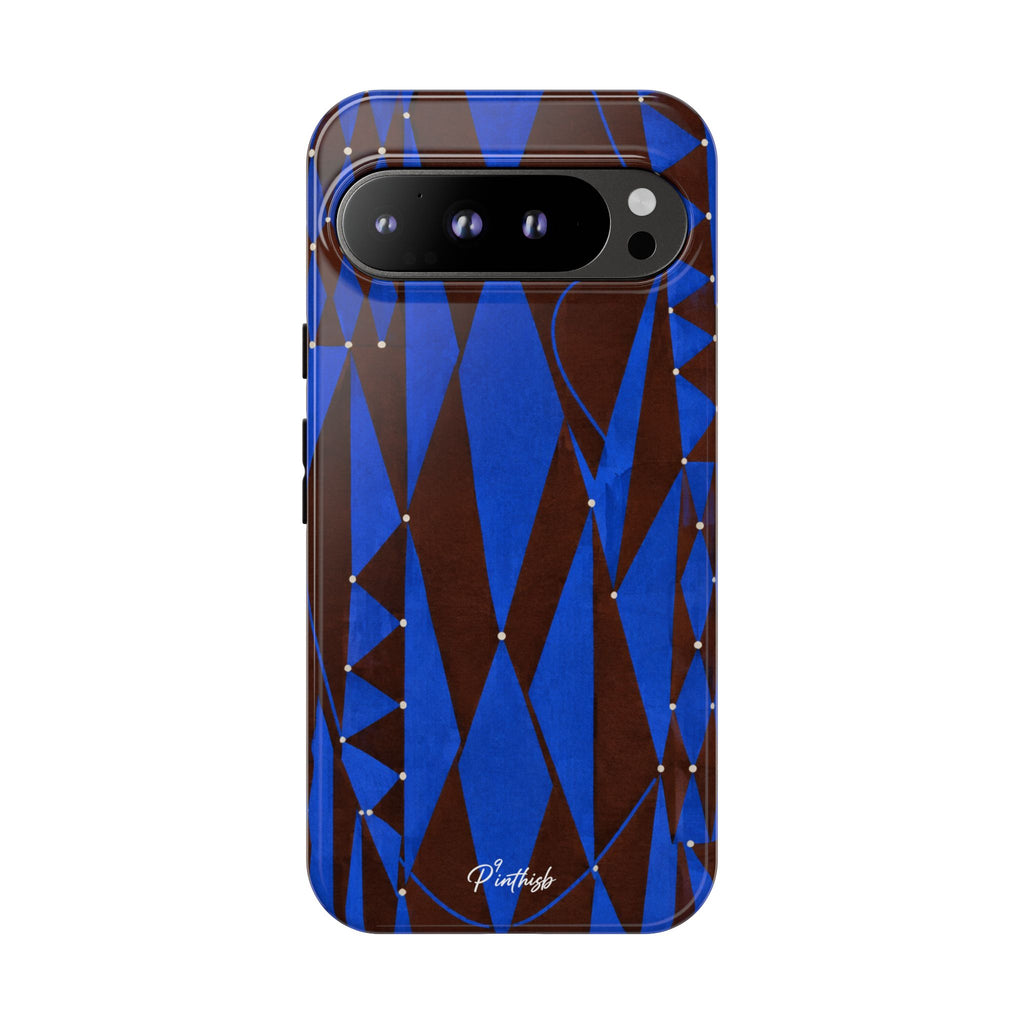 Geometric Blue Diamond Tough Phone Case
