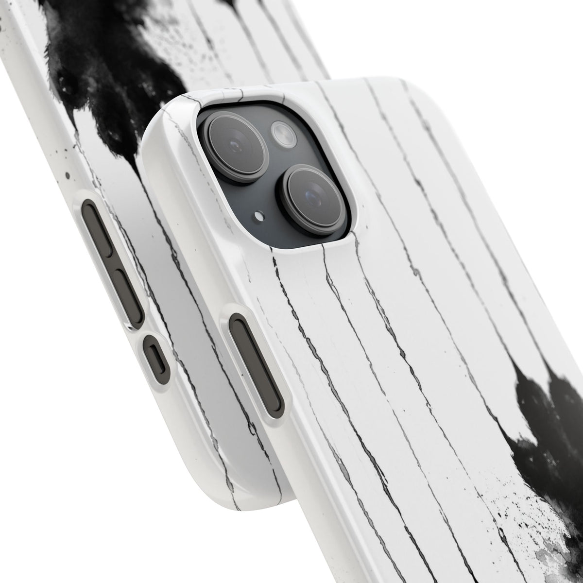 Black Ink Paw Print Snap Case