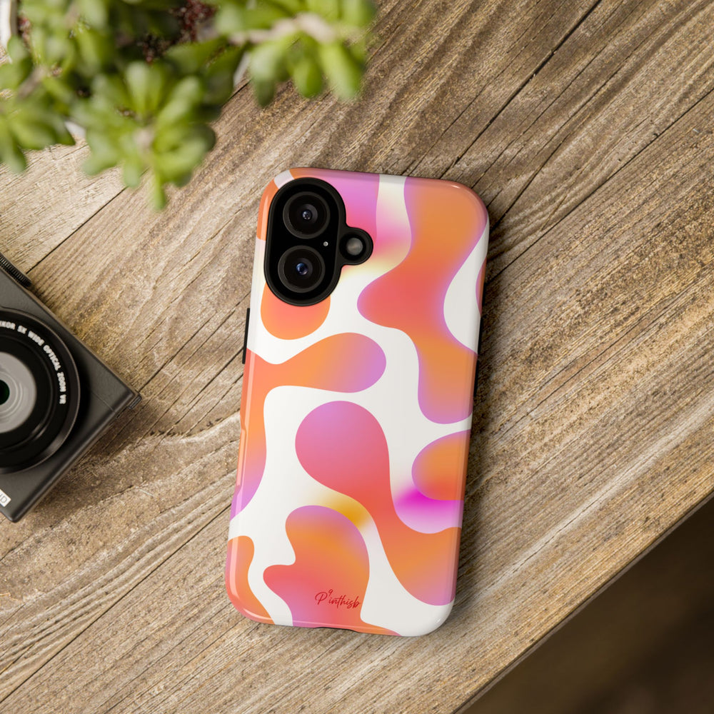 Abstract Orange Pink Camouflage Tough Phone Case