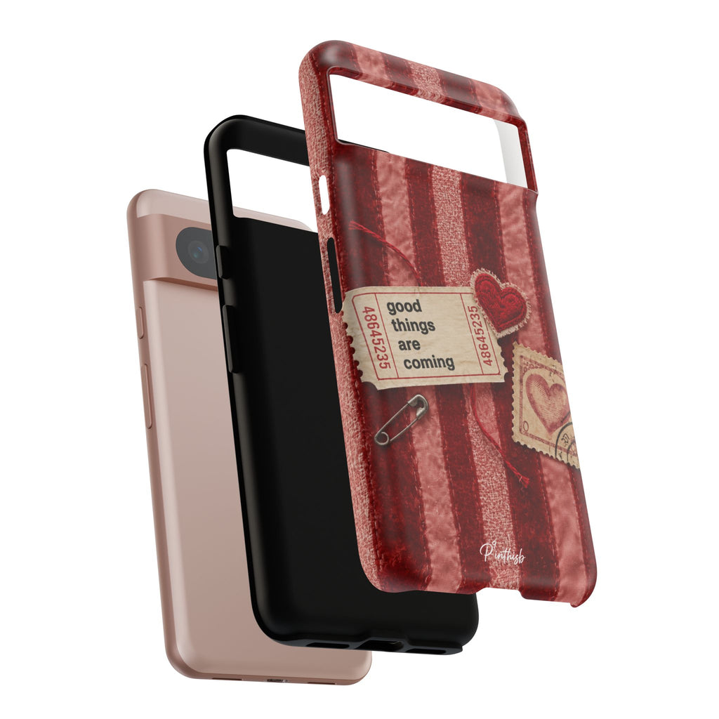 “Good Things Are Coming” Red Phone Case