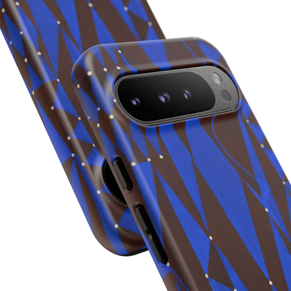 Geometric Blue Diamond Tough Phone Case