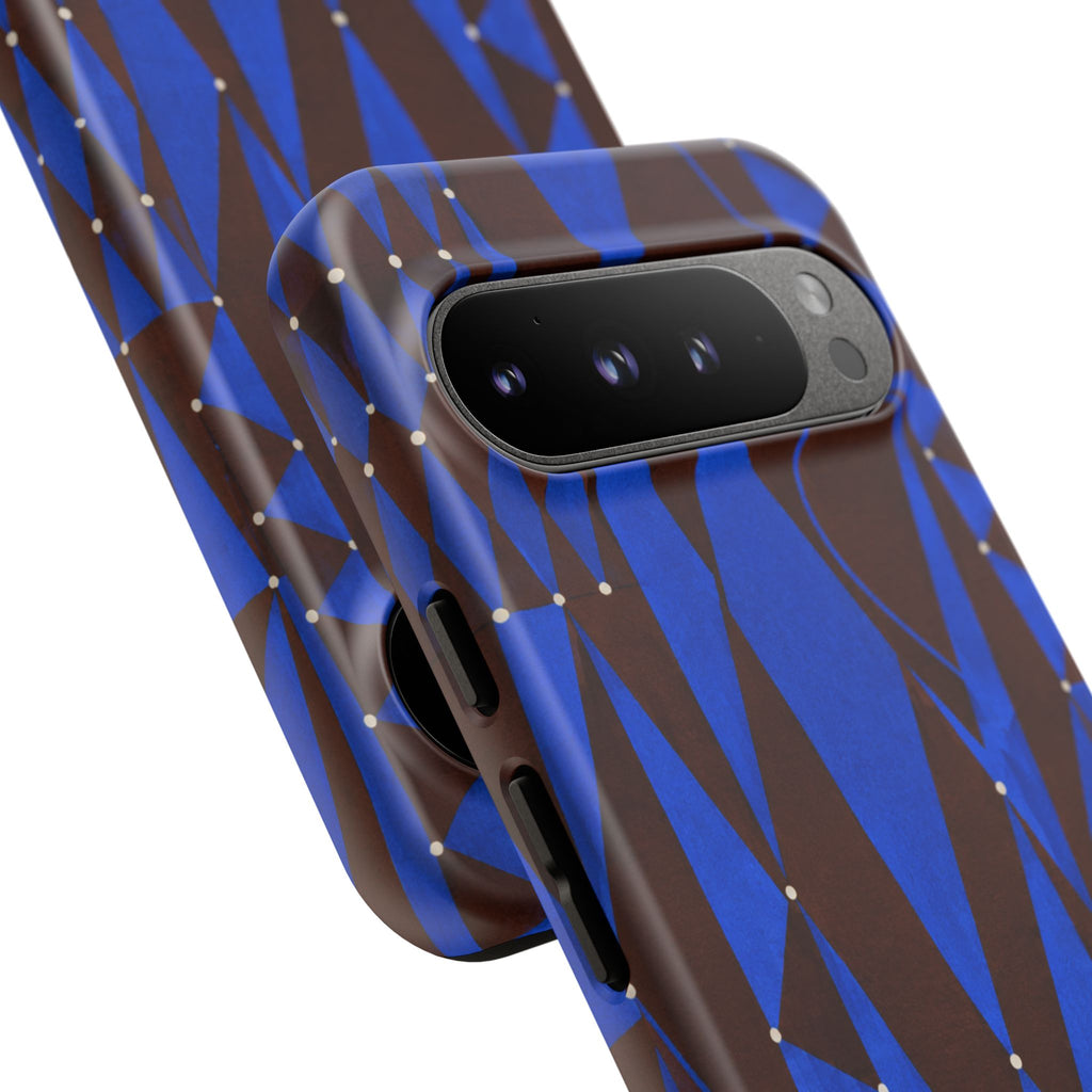 Geometric Blue Diamond Tough Phone Case