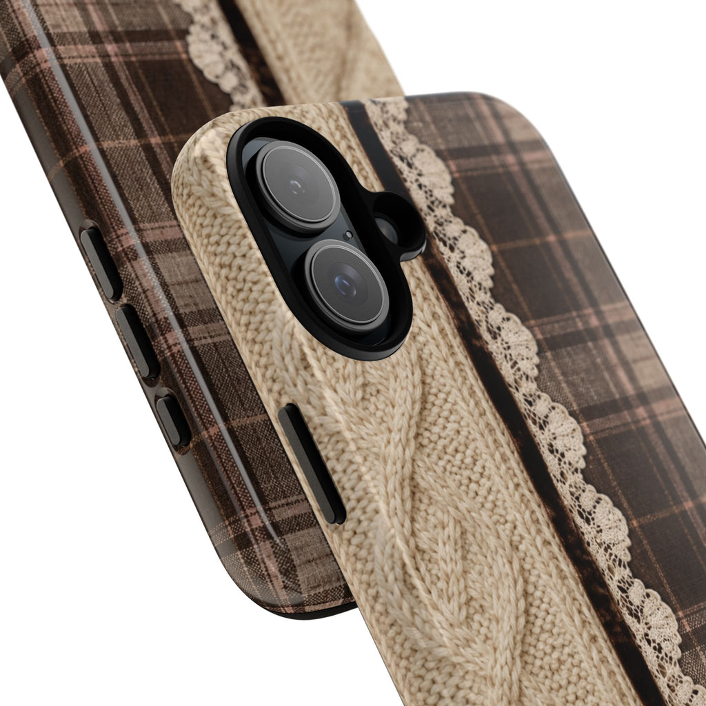 Cozy Plaid Knit Tough Phone Case