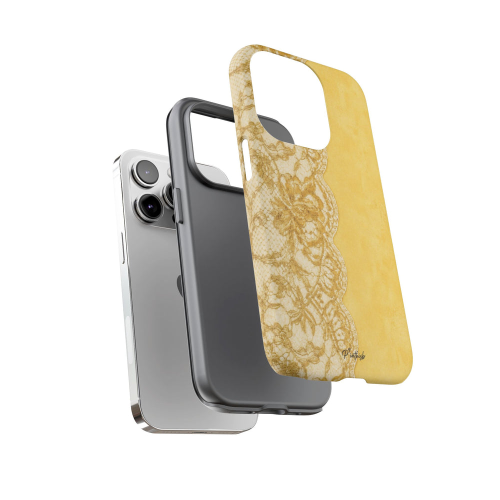 Yellow Vintage Lace Tough Case