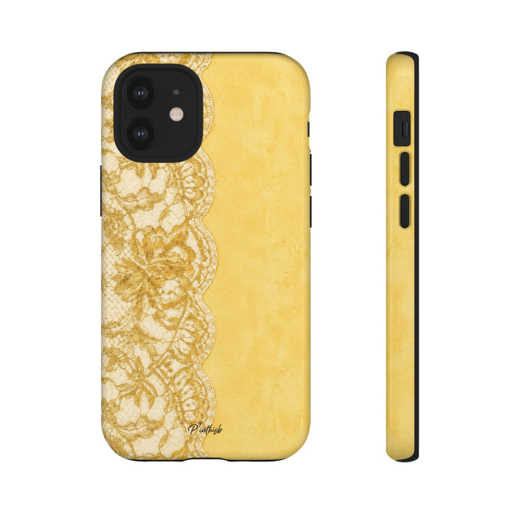 Yellow Vintage Lace Tough Case