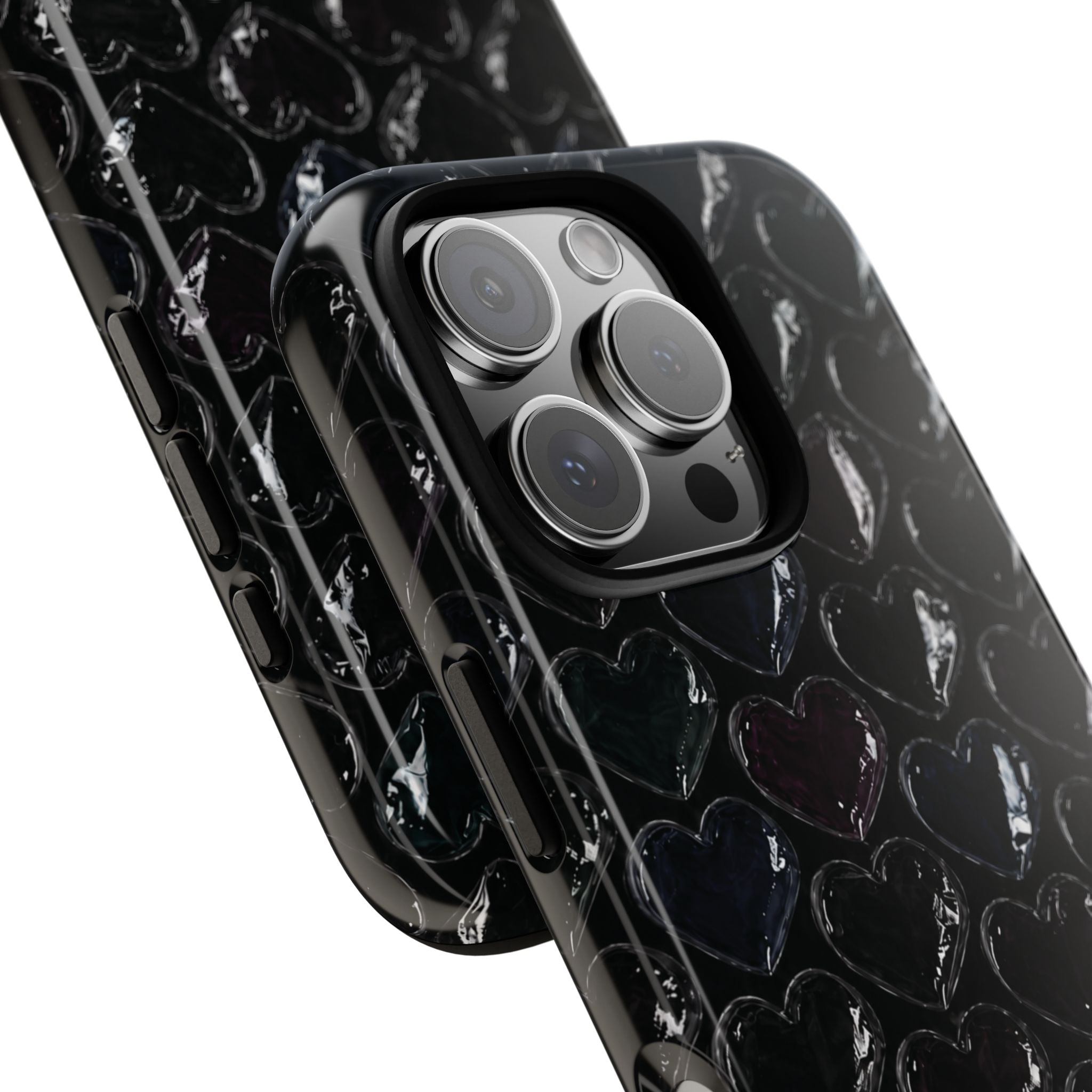 Black Pop Hearts Tough Case