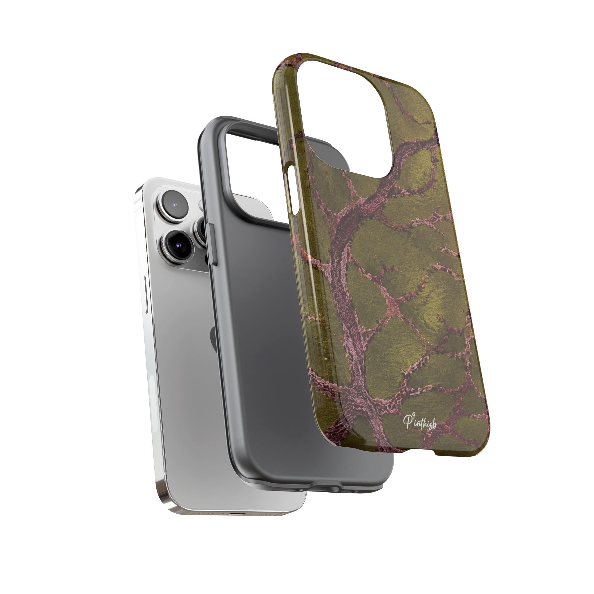 Olive & Rose Gold Tree Pattern Phone Case