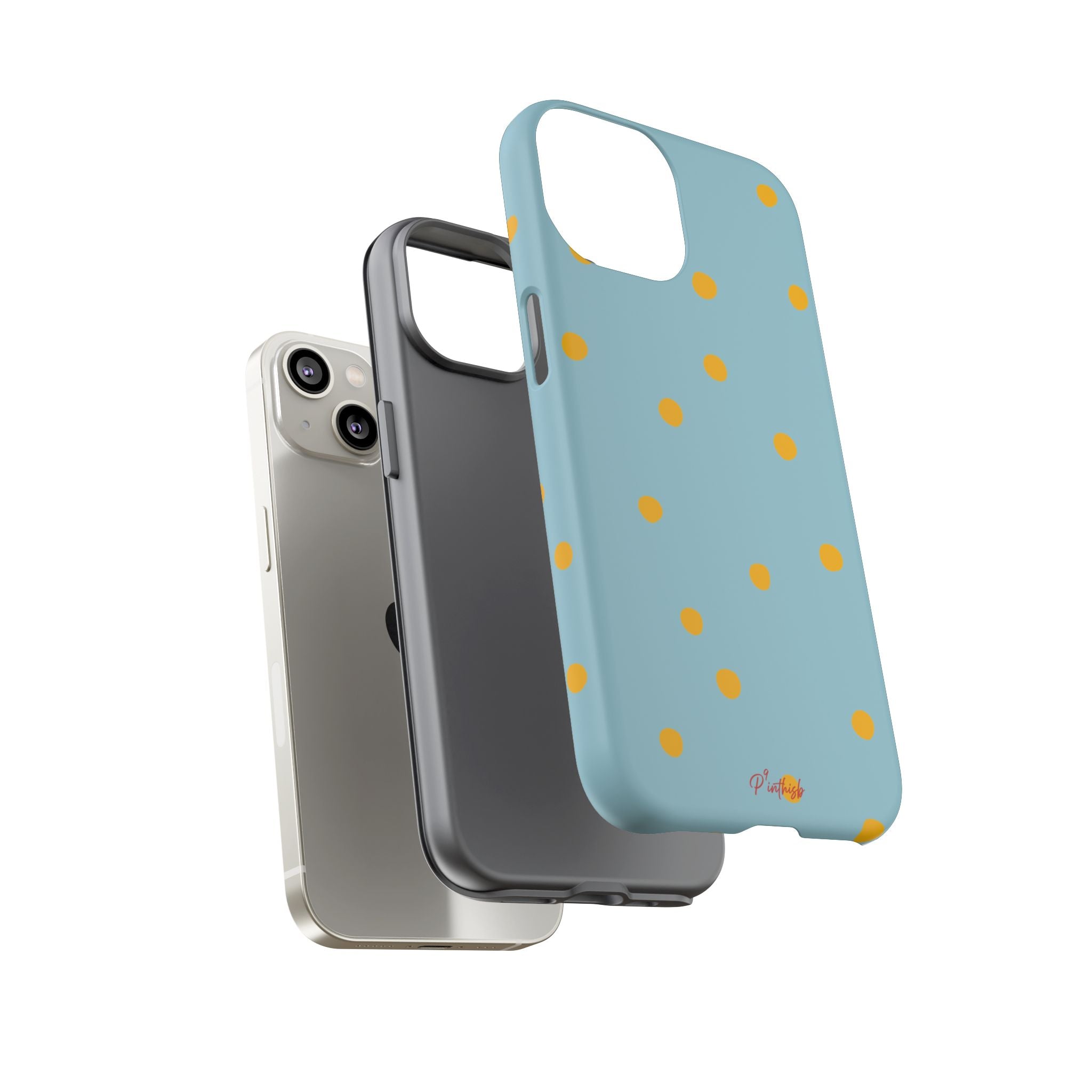 Blue & Yellow Polka Dot Tough Phone Case