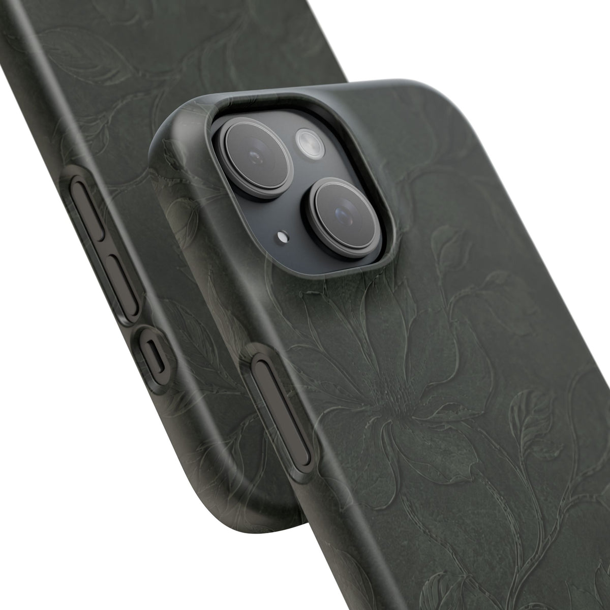 Dark Olive Floral Texture Snap Case