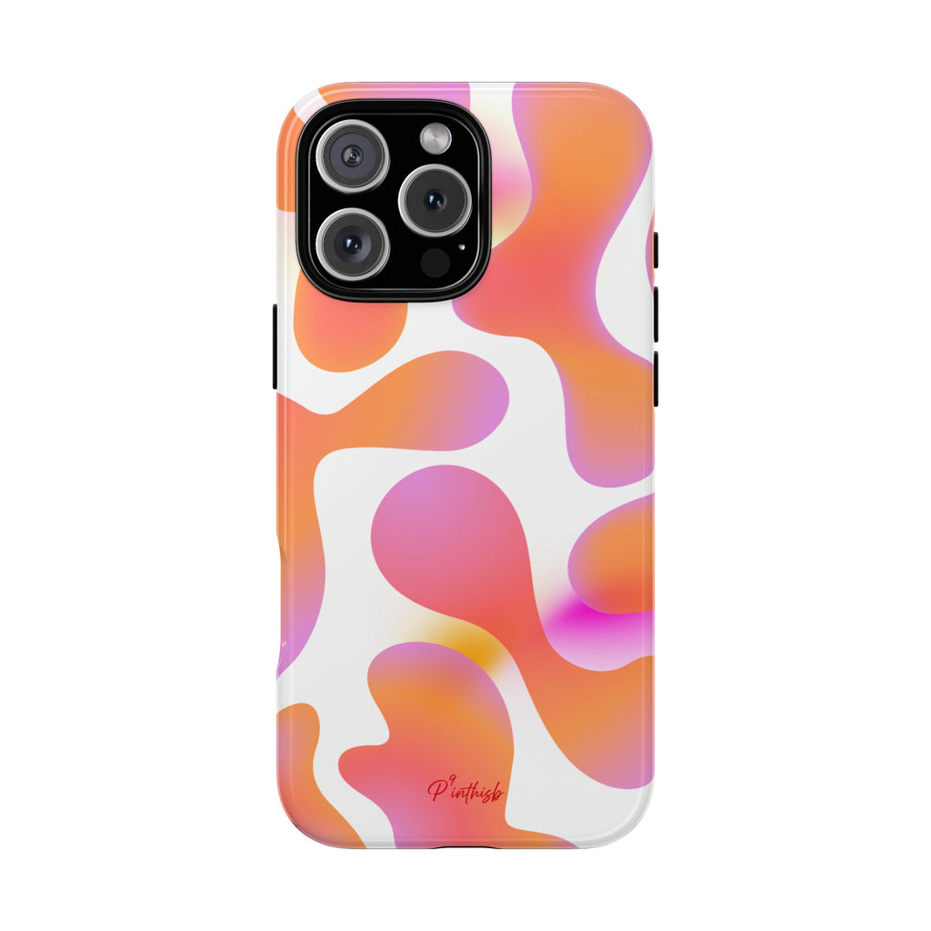 Abstract Orange Pink Camouflage Tough Phone Case