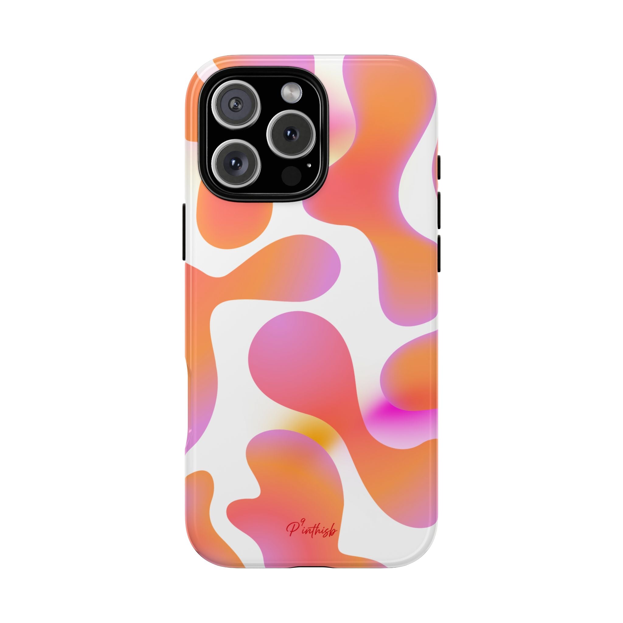 Abstract Orange Pink Camouflage Tough Phone Case