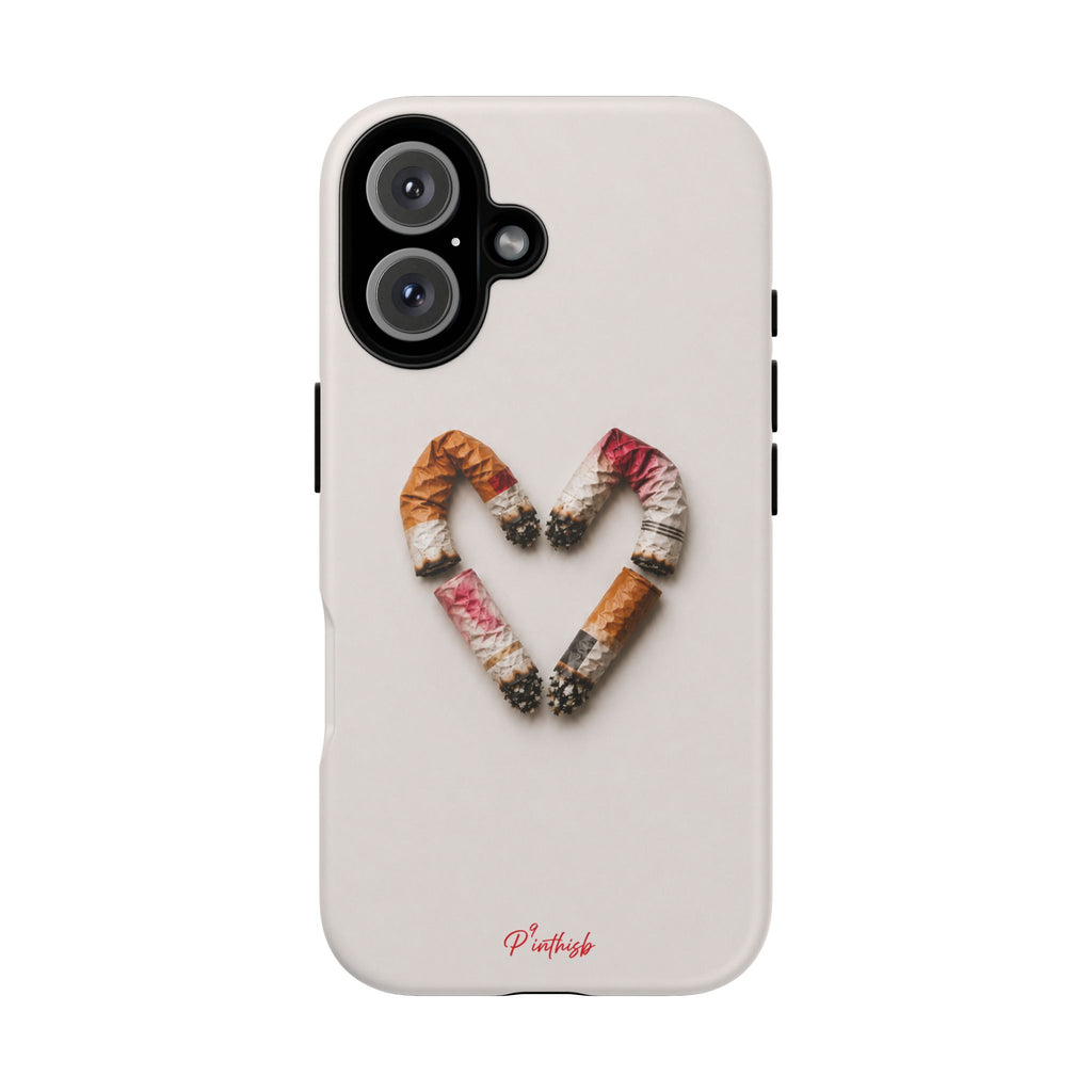 Cigarette Butts Heart Tough Case