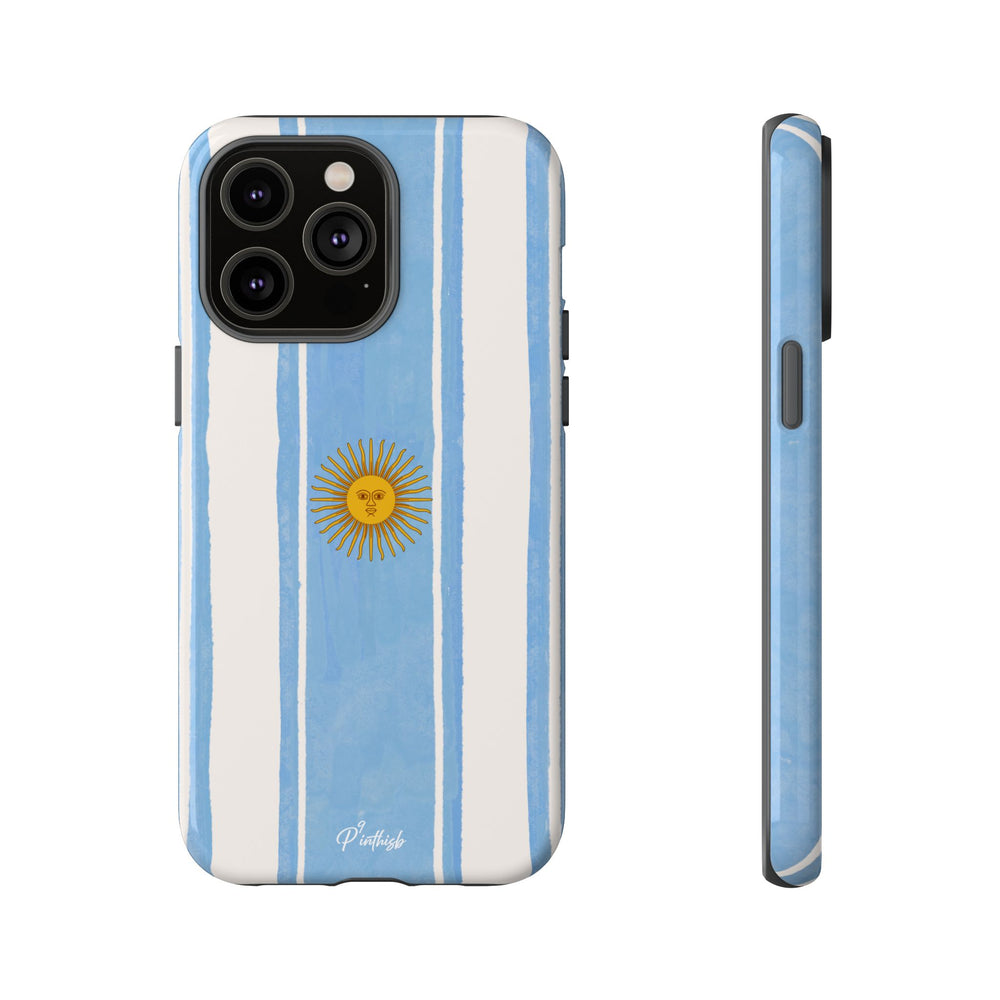 Argentina Flag Tough Phone Case – Blue White Striped Sun Protector