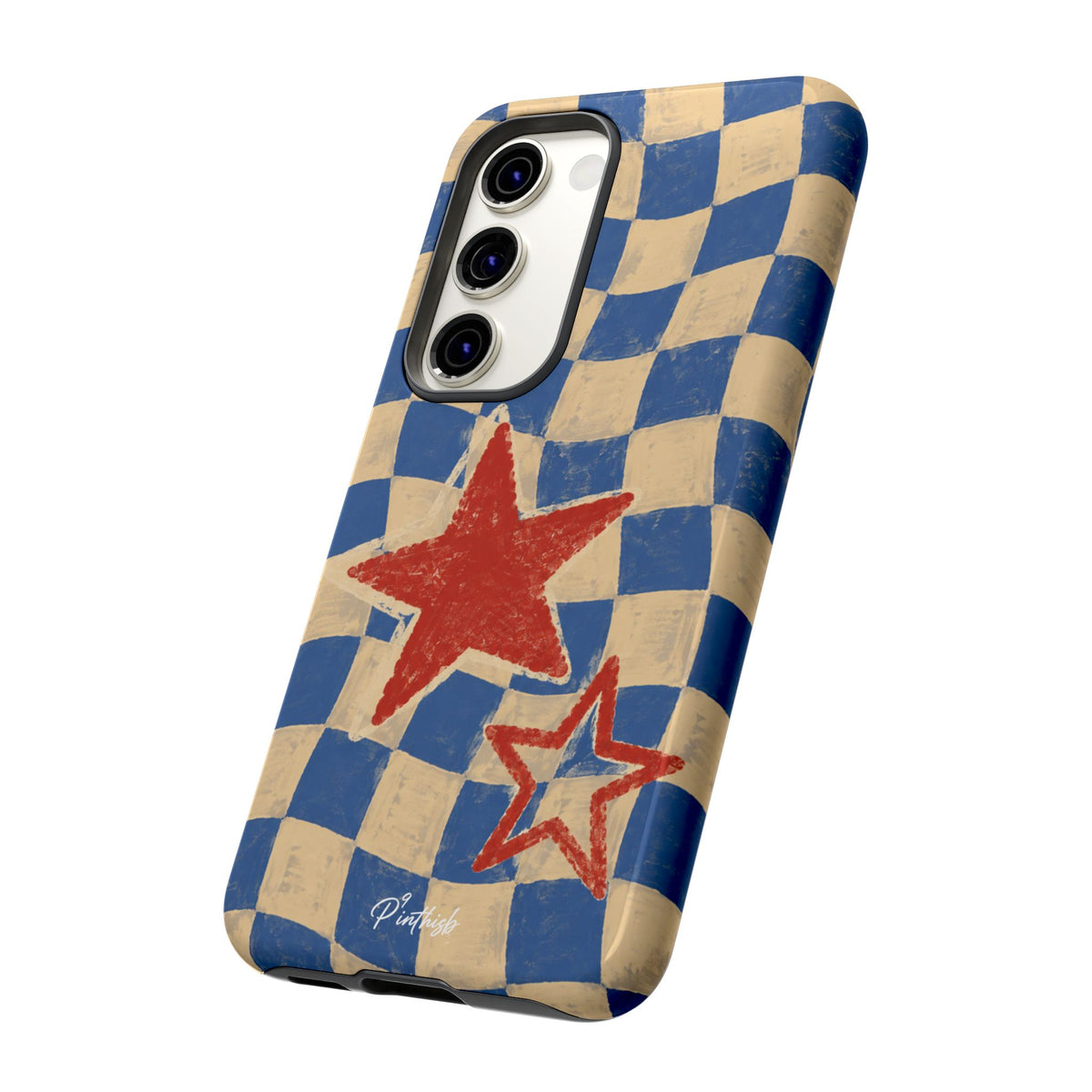 Blue & Cream Retro Star Phone Case