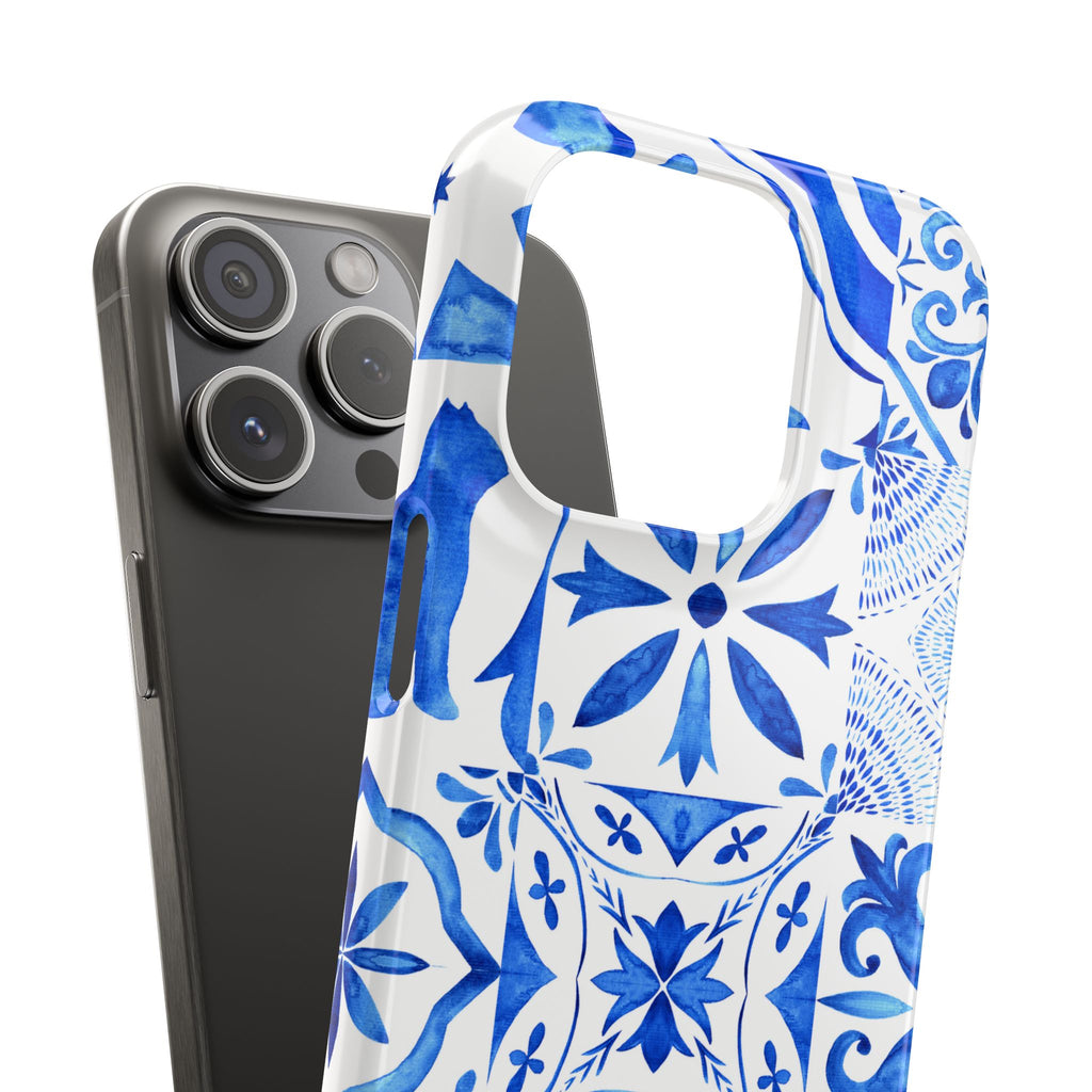 Blue Tile Pattern Snap Phone Case