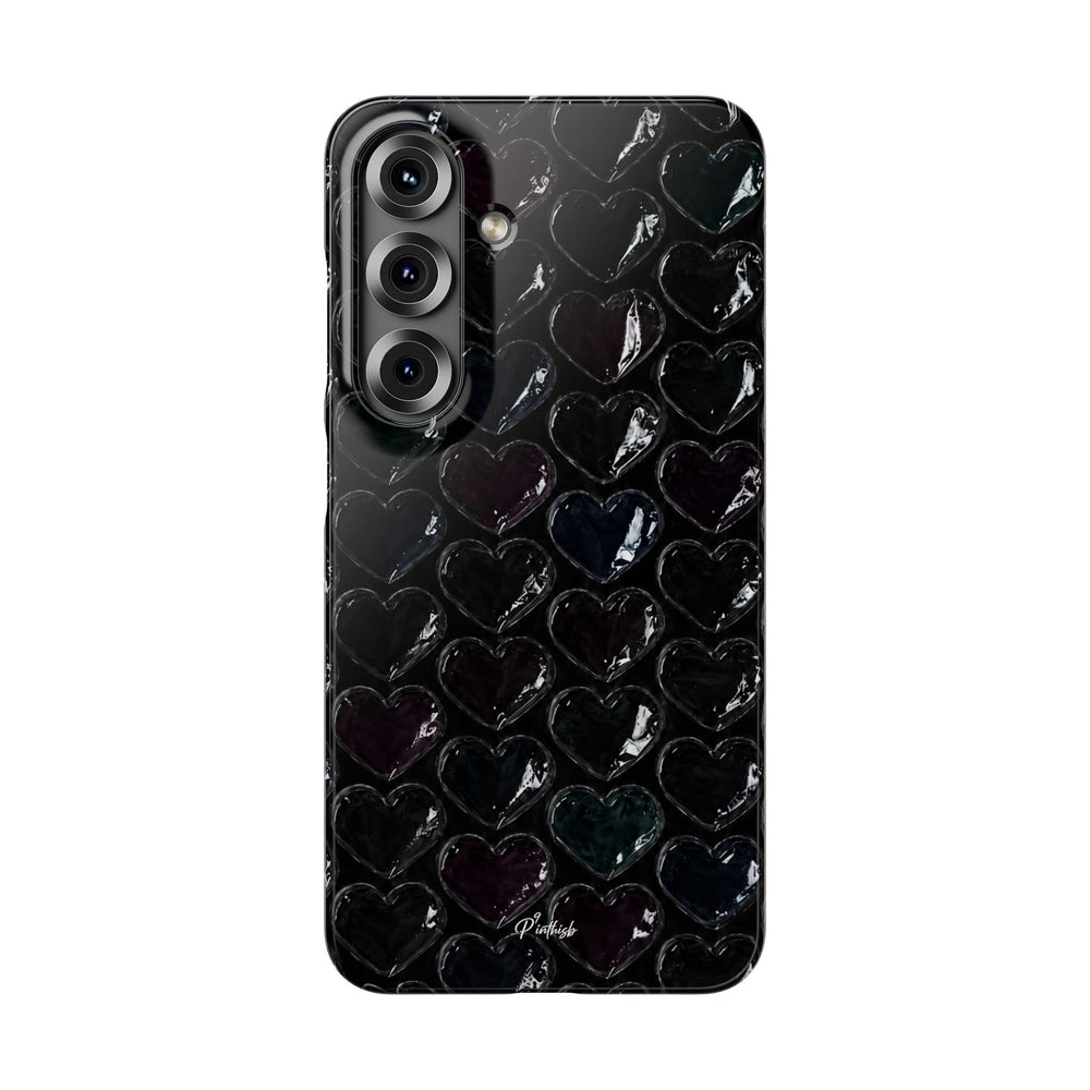 Black Pop Hearts Snap Case