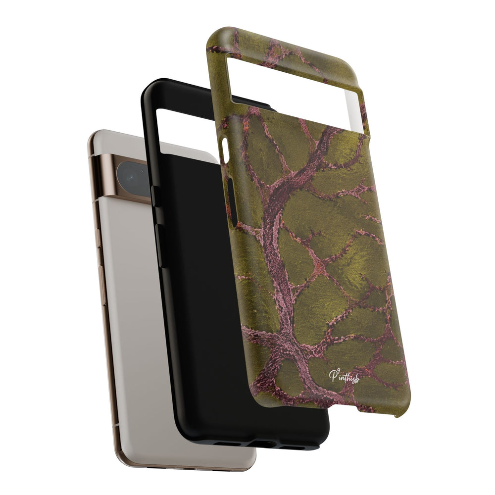 Olive & Rose Gold Tree Pattern Phone Case