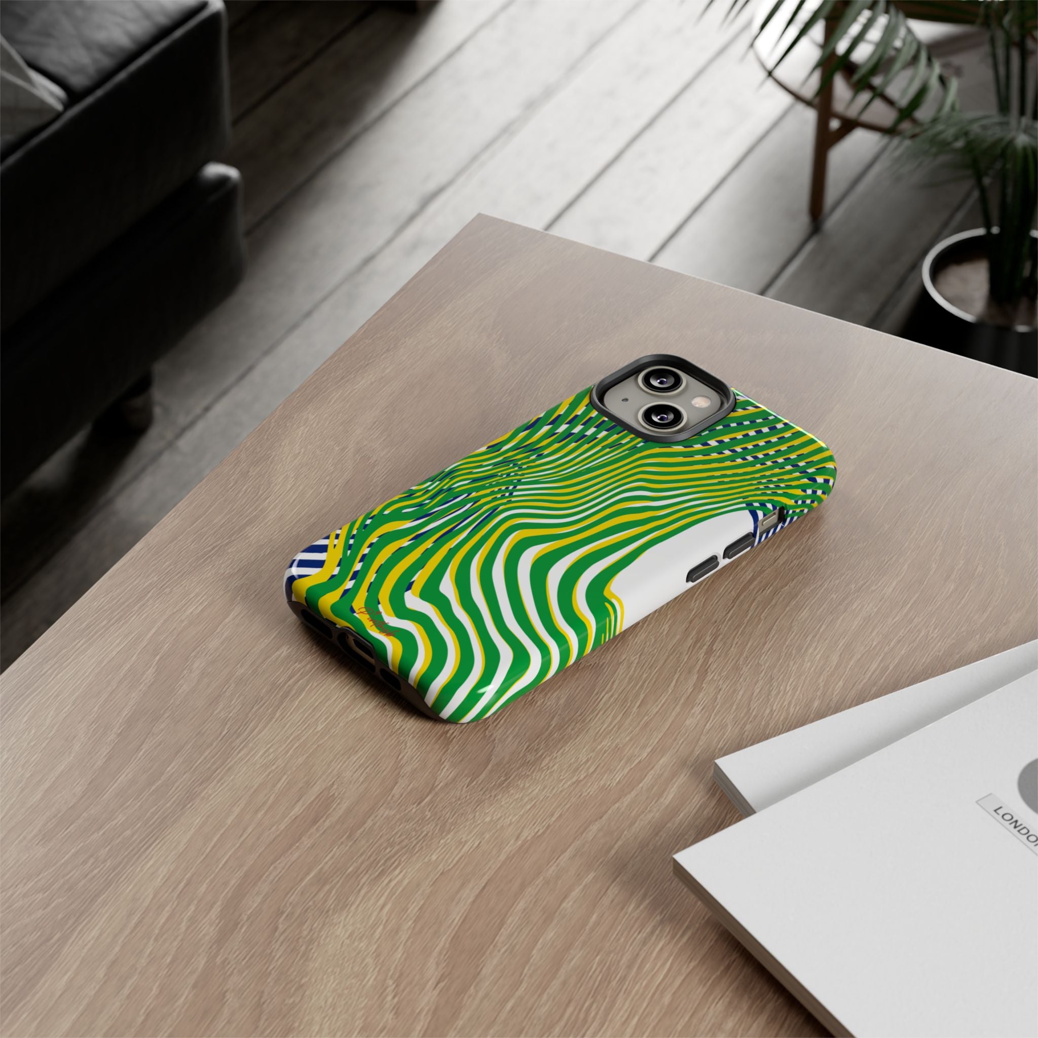 Abstract Green Wave Phone Case