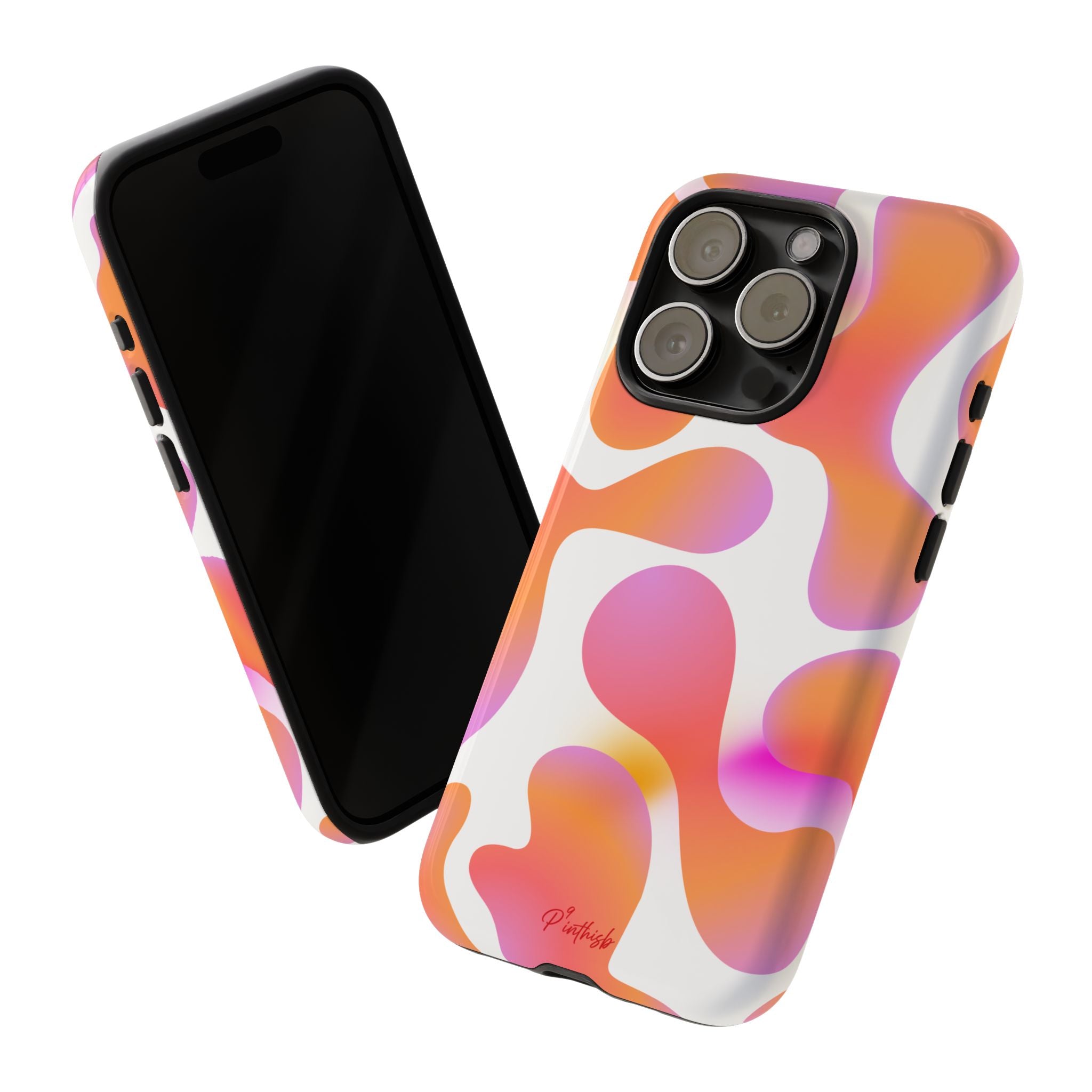Abstract Orange Pink Camouflage Tough Phone Case