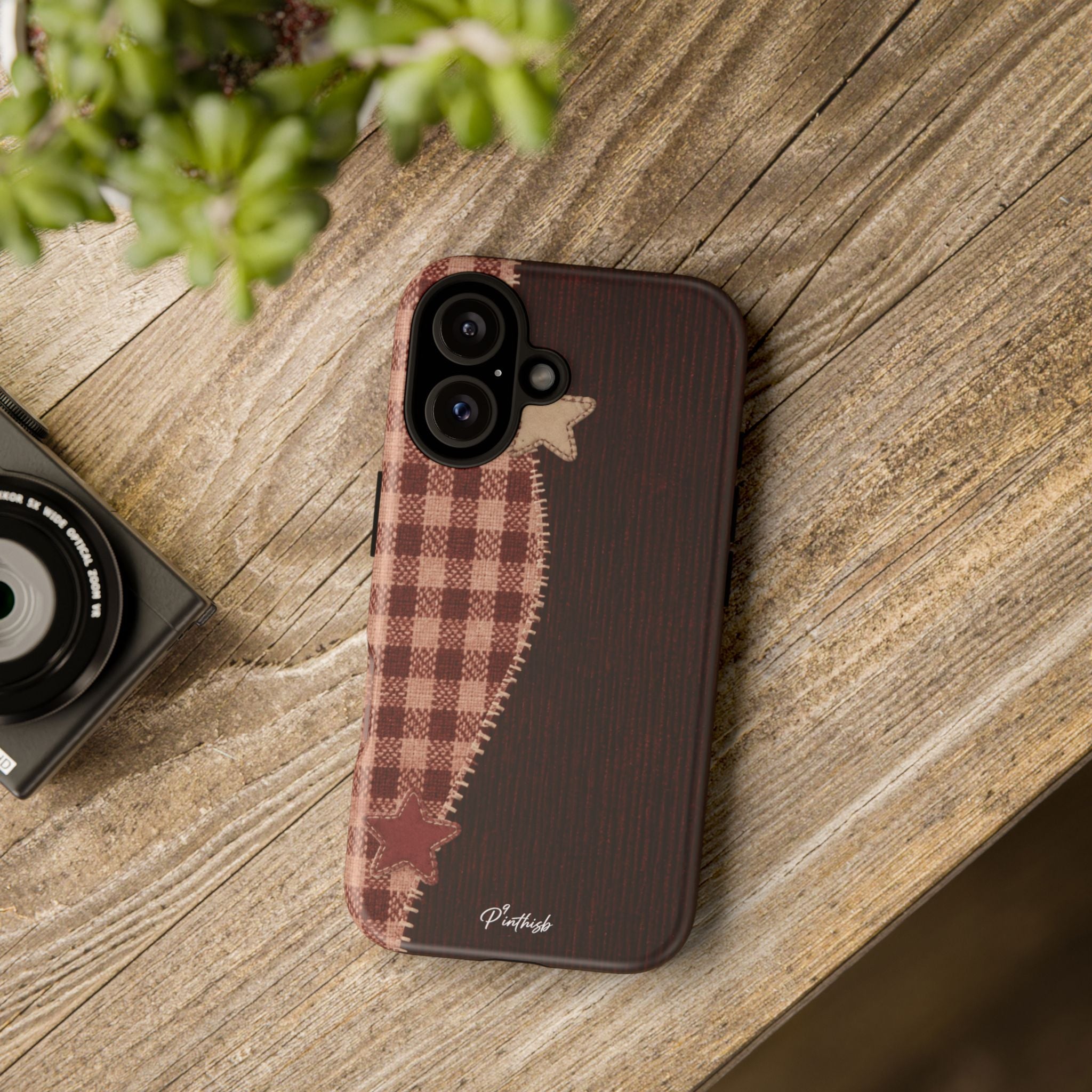 Rustic Plaid Stars Phone Case