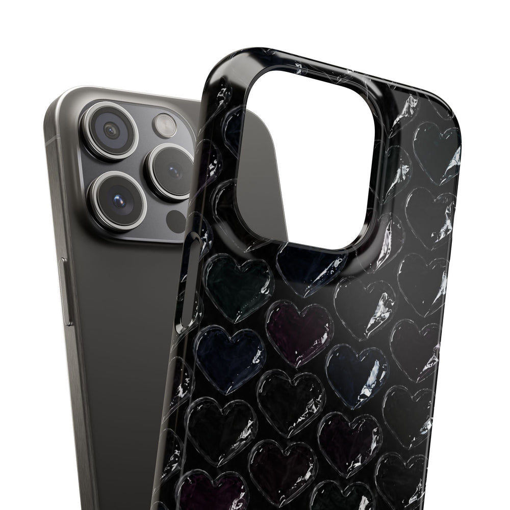 Black Pop Hearts Snap Case