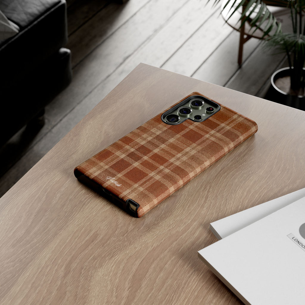 Rustic Brown Cozy Plaid Tough Case