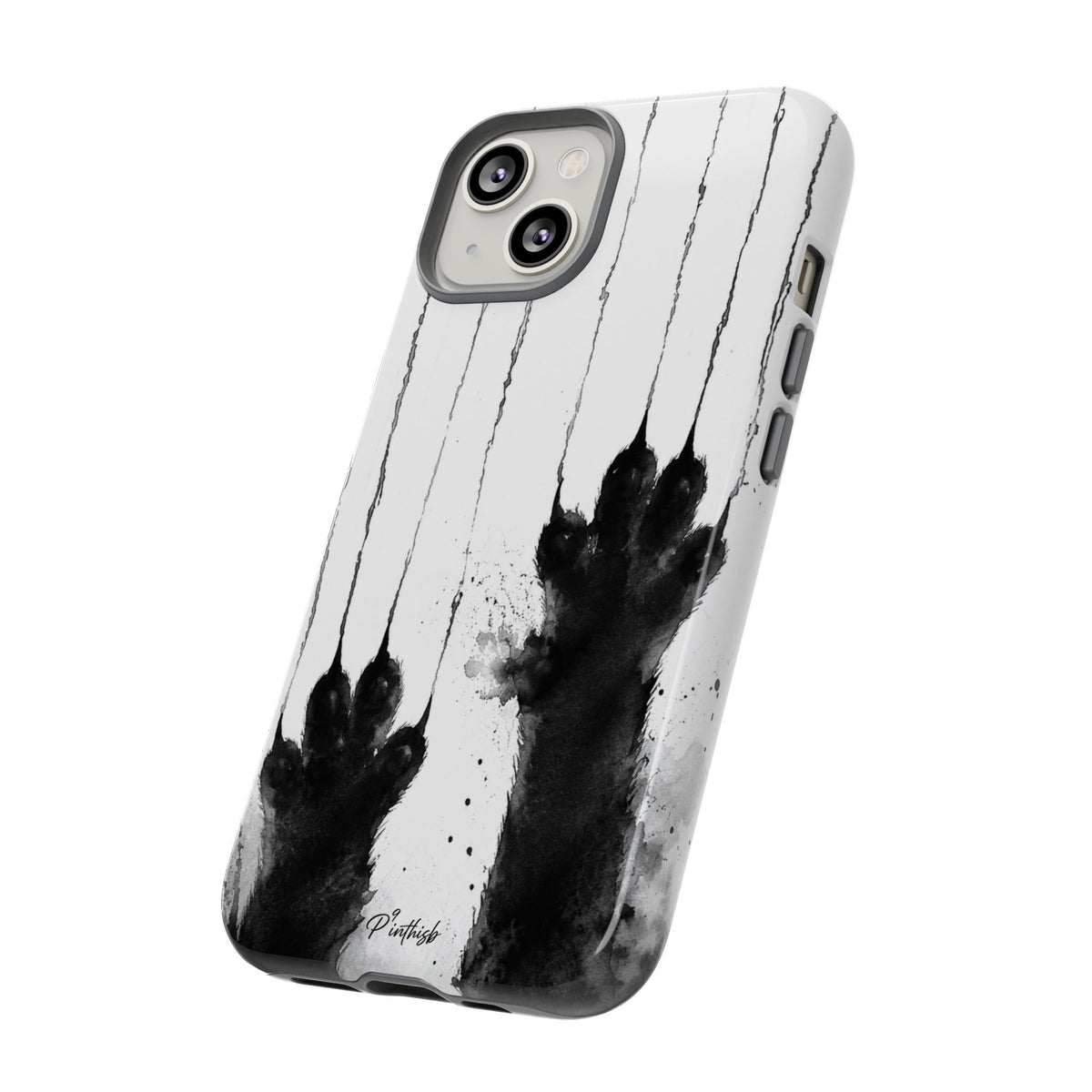 Black Ink Paw Print Tough Case
