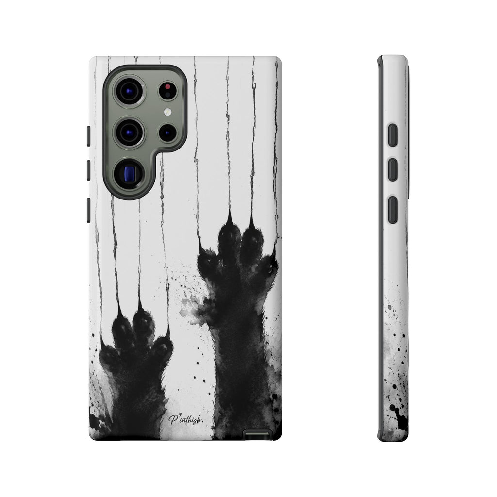 Black Ink Paw Print Tough Case