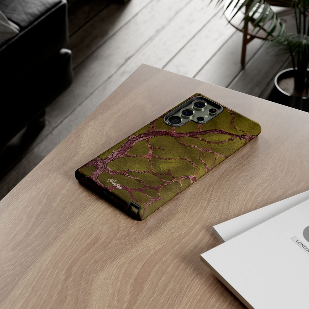 Olive & Rose Gold Tree Pattern Phone Case
