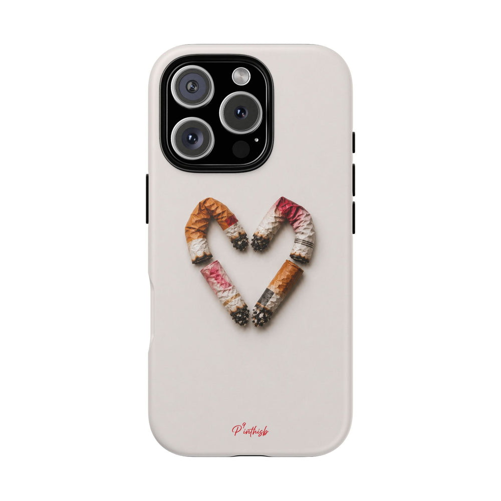 Cigarette Butts Heart Tough Case