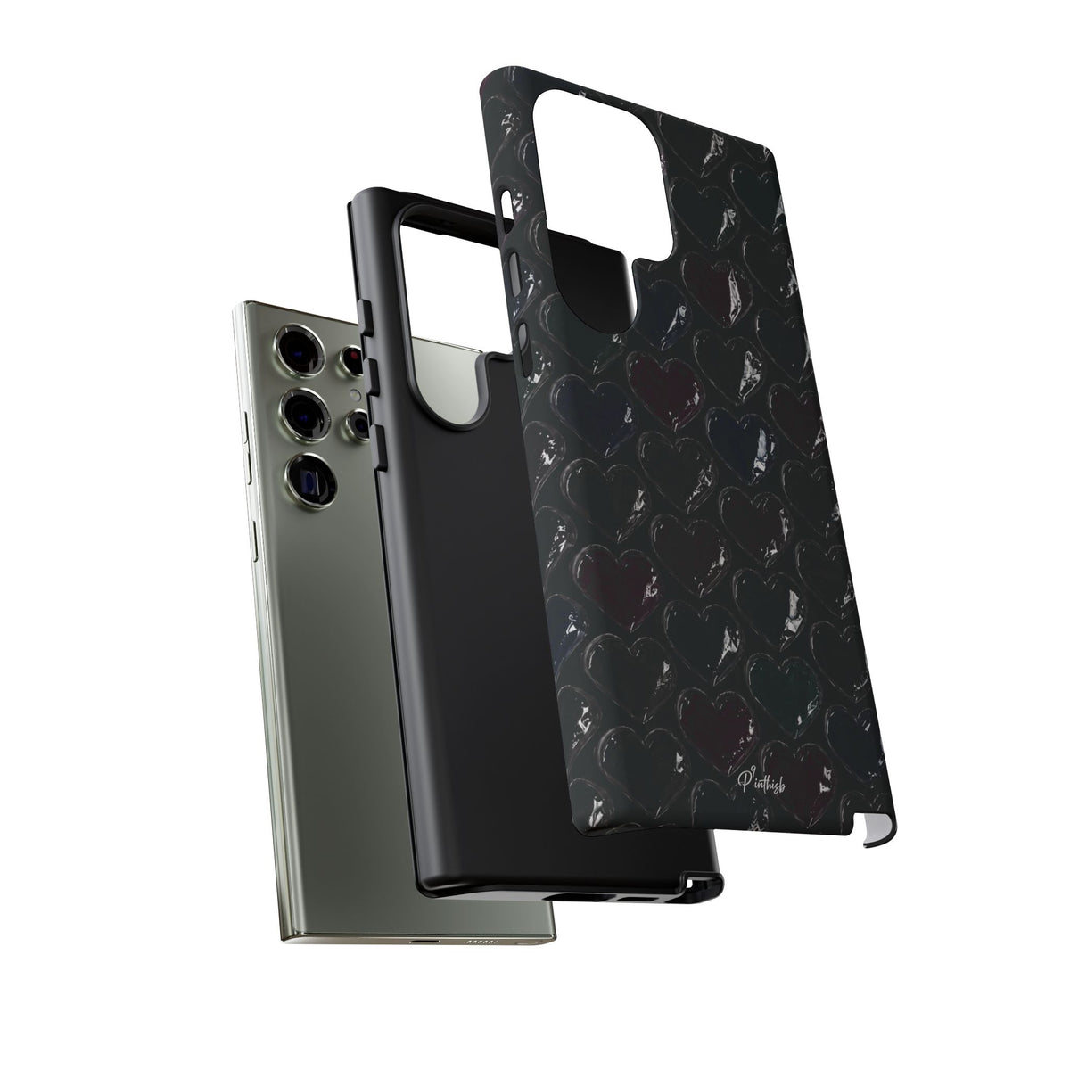 Black Pop Hearts Tough Case