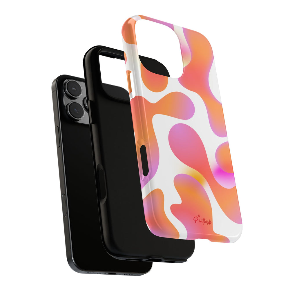 Abstract Orange Pink Camouflage Tough Phone Case