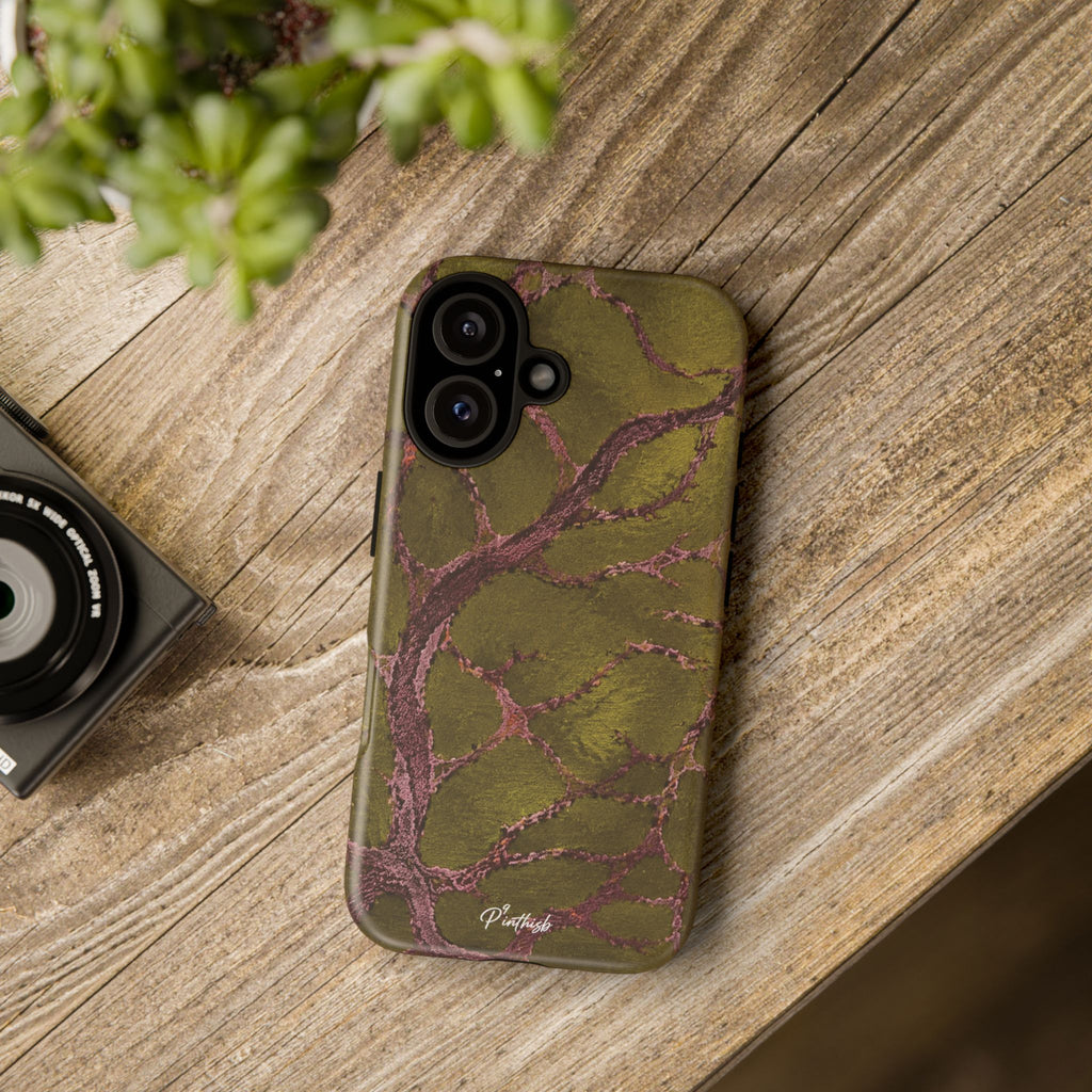 Olive & Rose Gold Tree Pattern Phone Case
