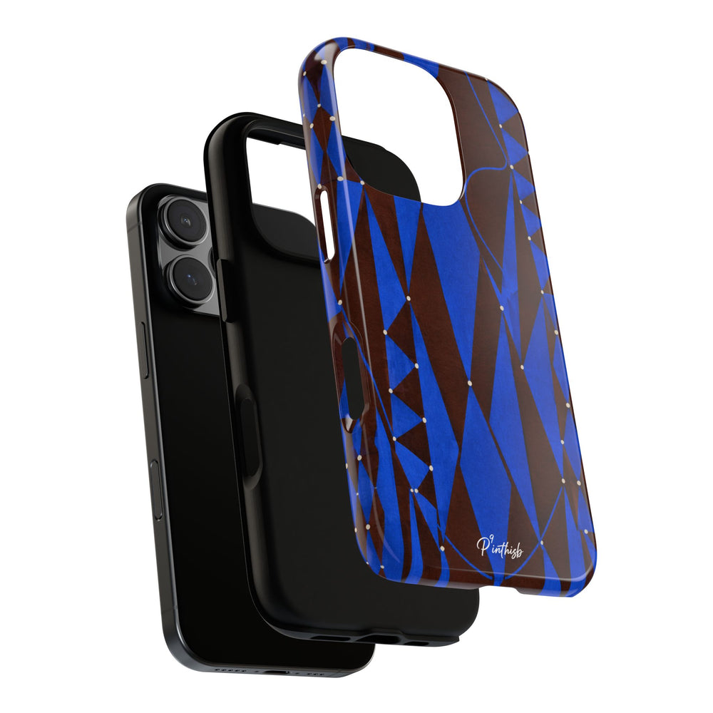 Geometric Blue Diamond Tough Phone Case