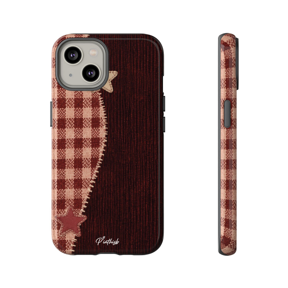 Rustic Plaid Stars Phone Case