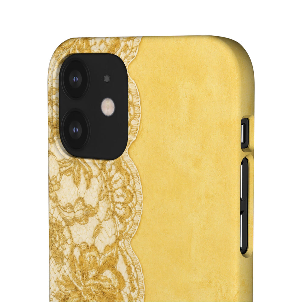 Yellow Vintage Lace Snap Case