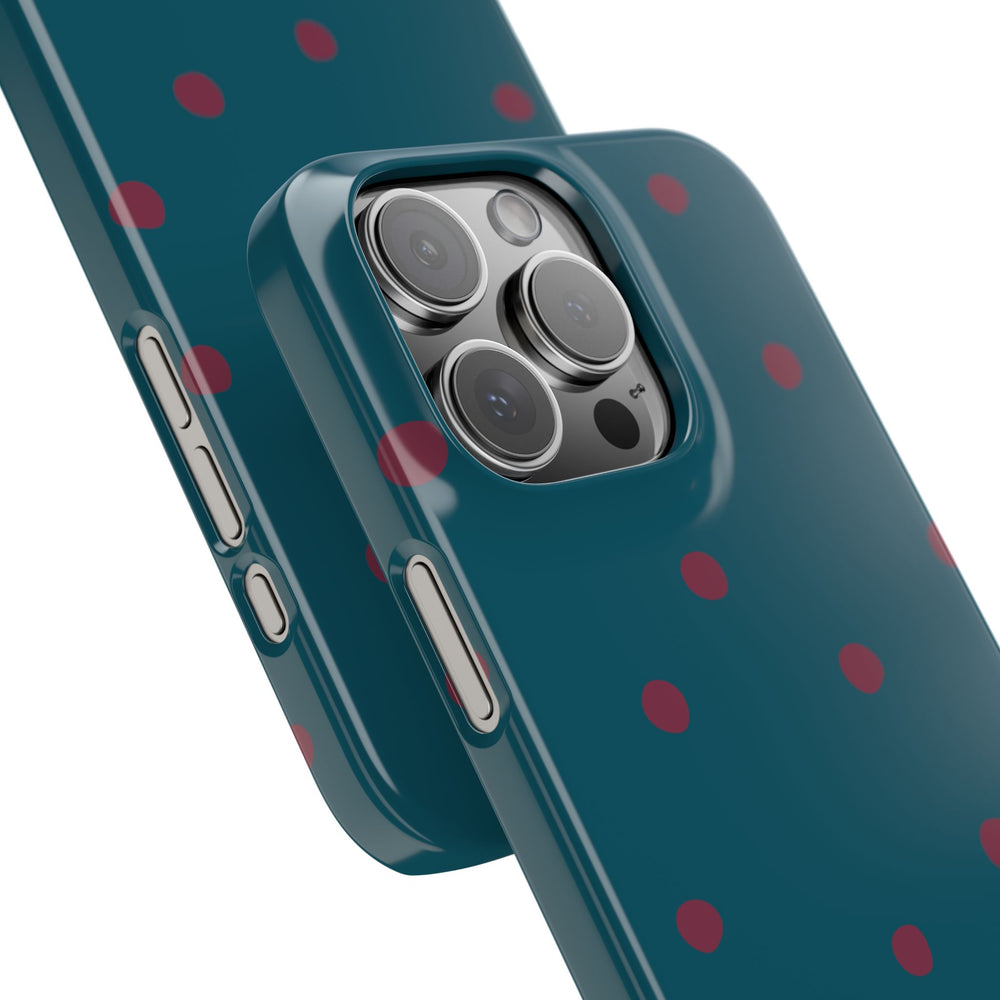 Teal & Burgundy Polka Dot Snap Phone Case