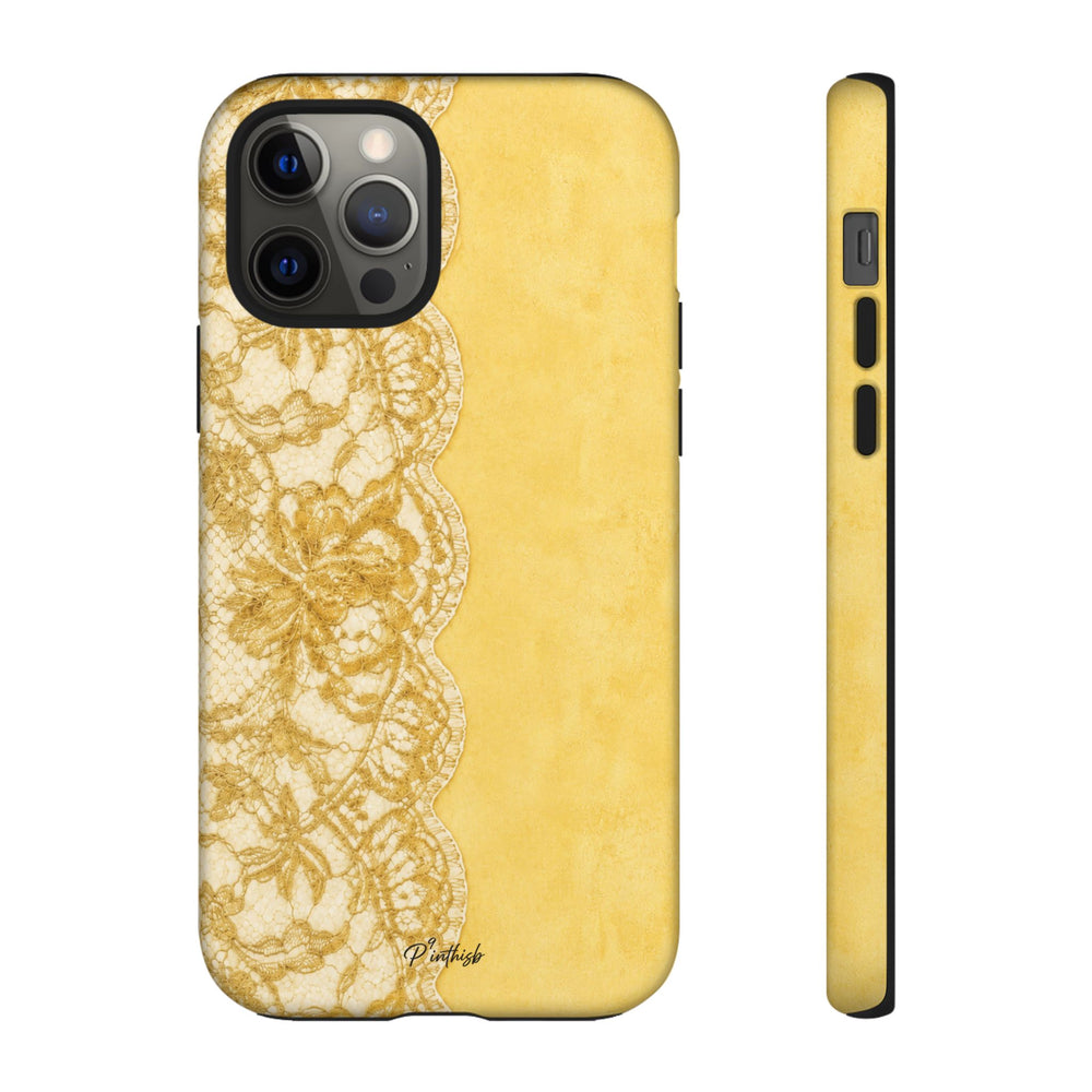 Yellow Vintage Lace Tough Case
