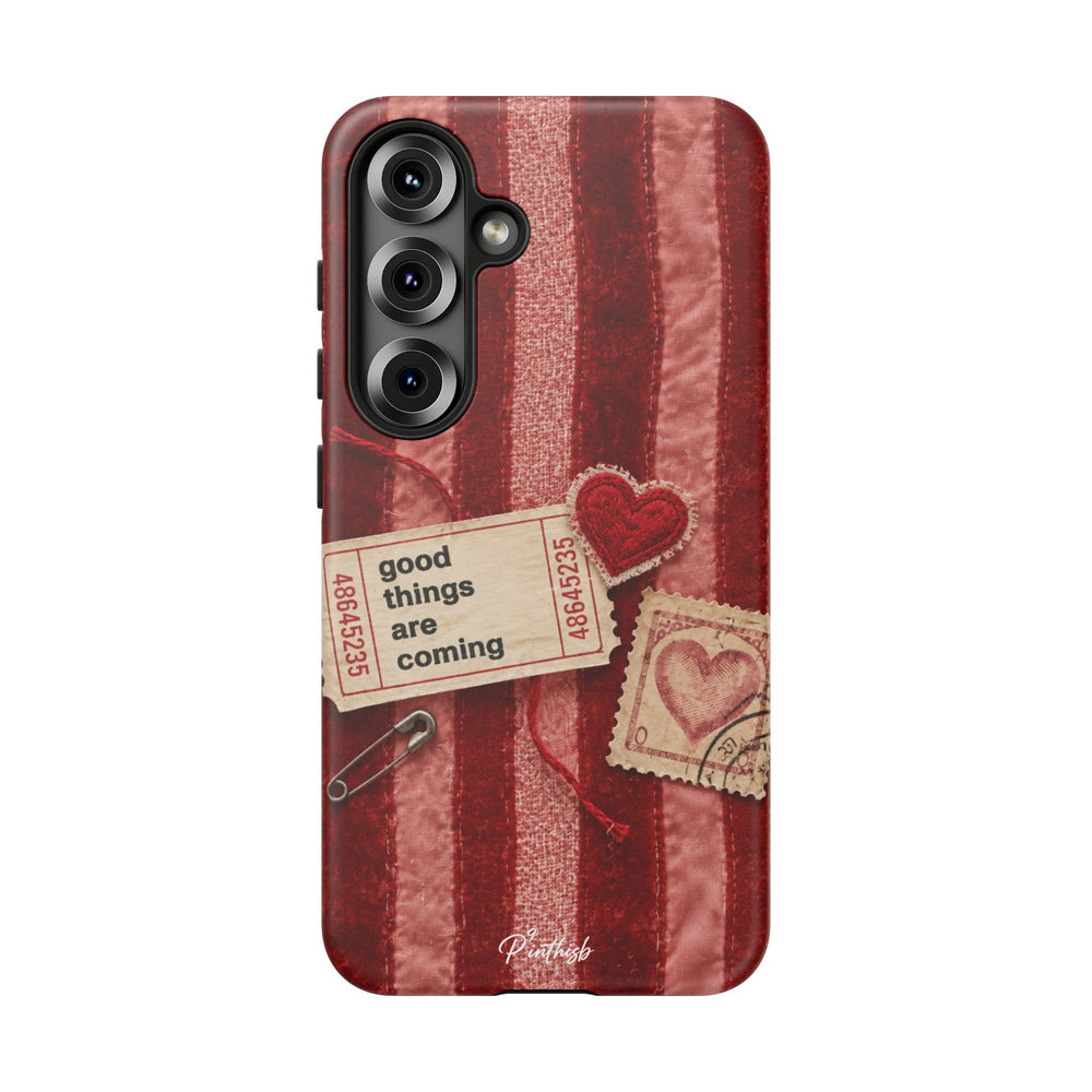 “Good Things Are Coming” Red Phone Case
