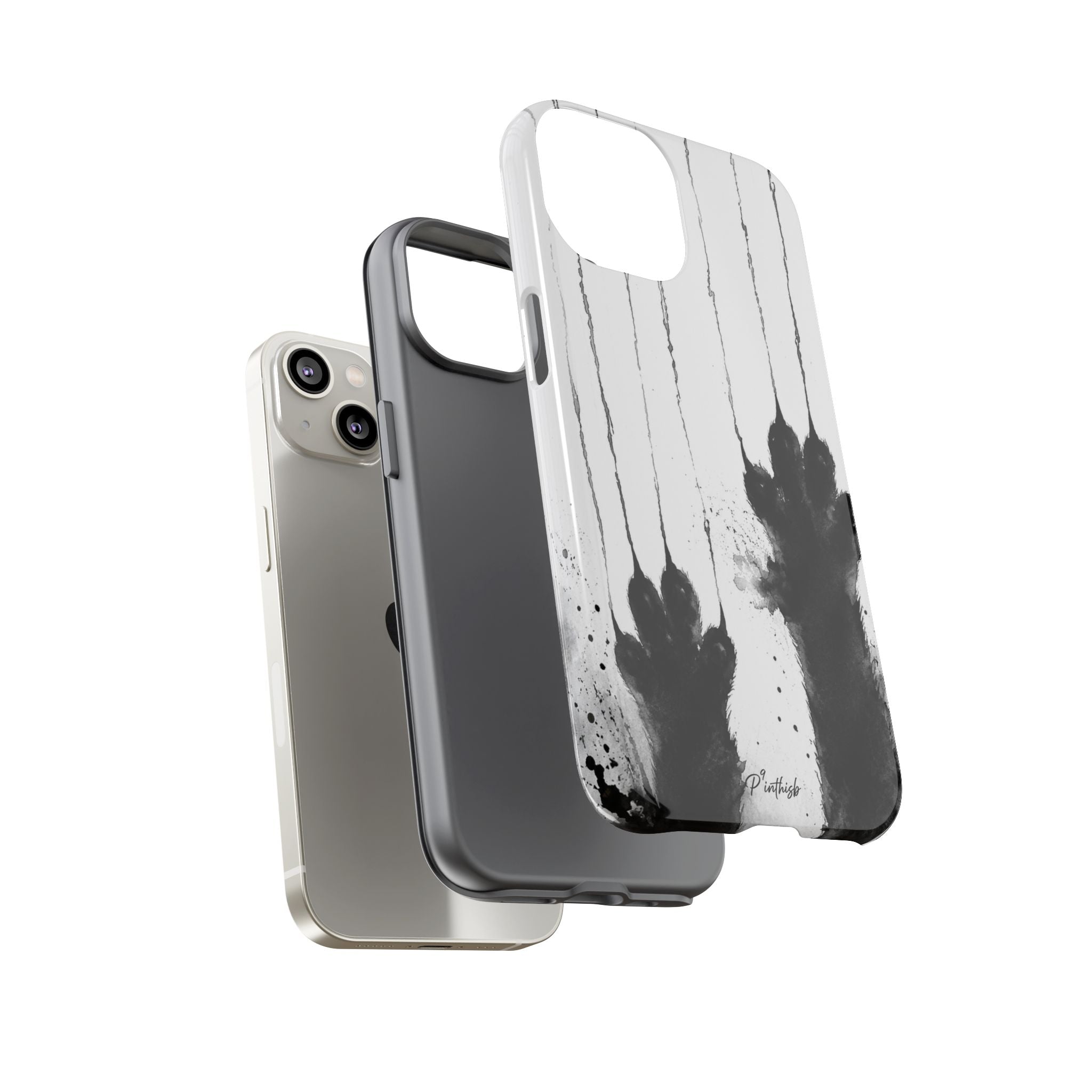 Black Ink Paw Print Tough Case