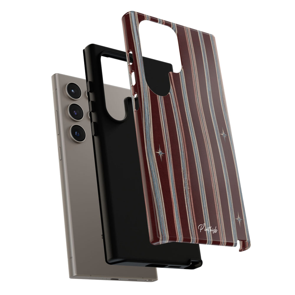 Retro Red & Cream with Star Accents Phone Case