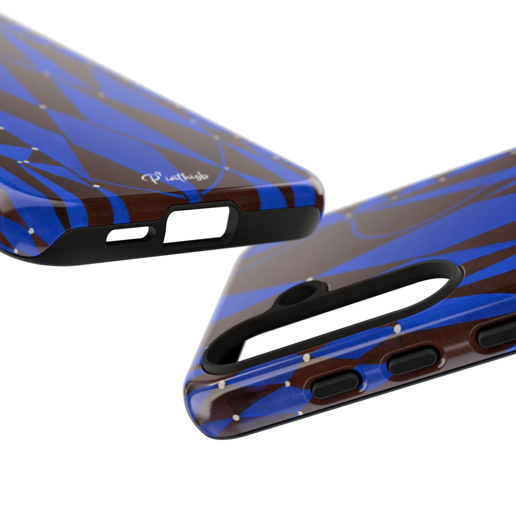 Geometric Blue Diamond Tough Phone Case