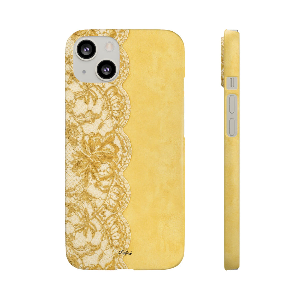 Yellow Vintage Lace Snap Case