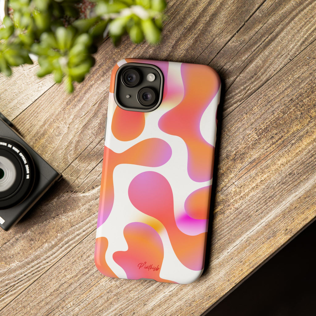 Abstract Orange Pink Camouflage Tough Phone Case
